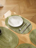 1/2/4/6/8pcs Set Minimalist Ombre Beige Oval Polyester Placemats