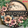 Welcome Decorative Signs, Imitation Wood Wreath Signs, Round Wreath Accessories, Wreath Decorative Signs, Welcome Wreath Centerpieces, Spring And Summer Wreath Signs (8 Inches)