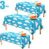 3 Packs/1-Pack Blue Sky And White Clouds Party Tablecloth 54*108 Inches Cartoon Story Birthday Party Supplies, Suitable For Baby Christening Birthday Party, Boys' Birthday Decorations, Wedding Banquet